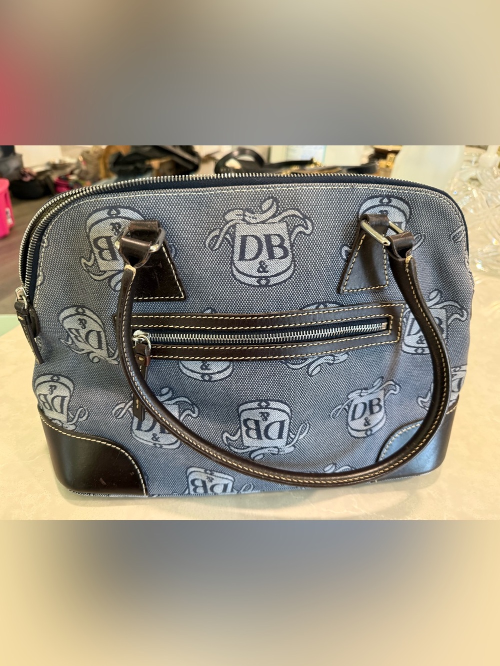 Dooney & Bourke Blue
Signature Donegal Crest Dome
Satchel, Vintage & Used